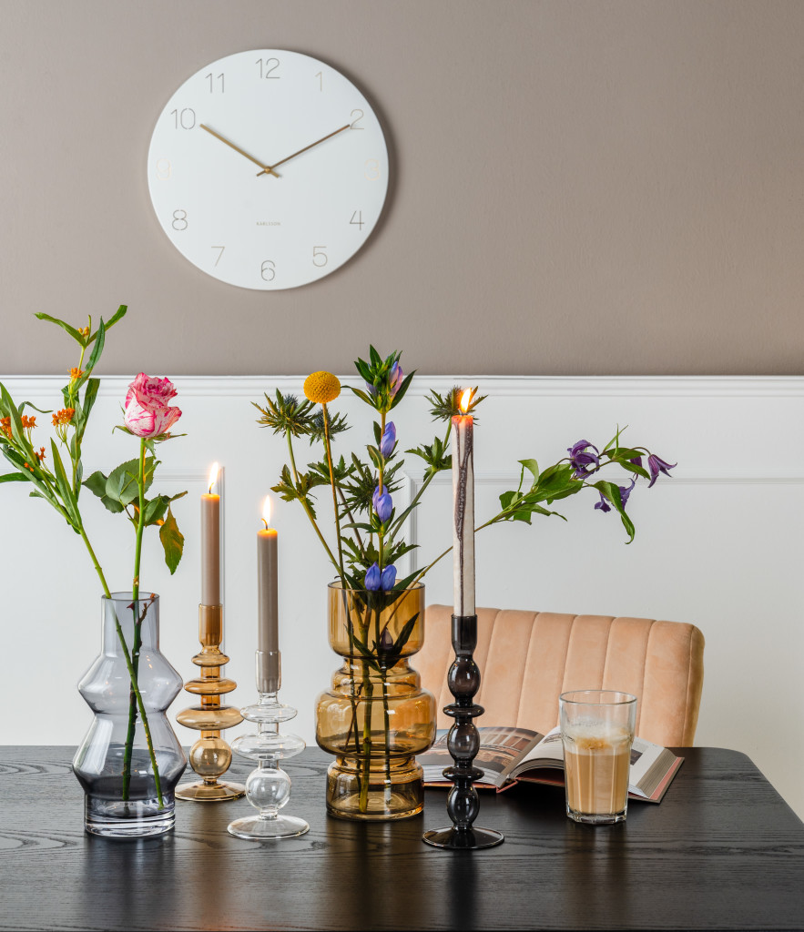 Above: Coloured glass vases are among the new products for SS21.