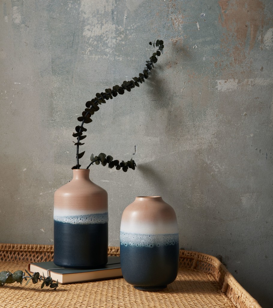 Above: Denby's new pink mineral vases.