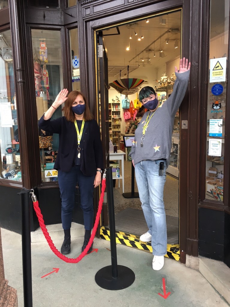 Above: Lindsey Adam (left), owner of Bonkers stores in Edinburgh and St Andrews, which are shortlisted in the Independent Retailer of the Year – Scotland category.