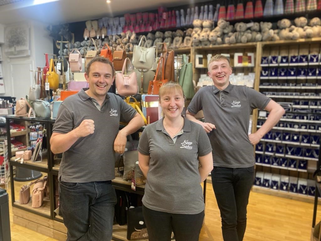 Above: The team at Keepsakes Scotland. From left to right: Stephen Nicol, co-owner, Karen Hamilton, manager at Loch Lomond and co-owner Scott Nicol.