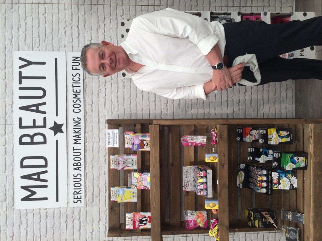 Above: Trevor Cash, managing director of Mad Beauty, enjoyed a good first day at the show.