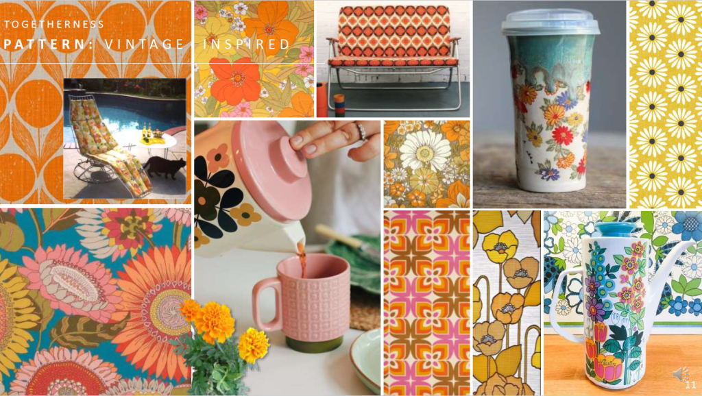 Above: Togetherness – which features sunny colours and vintage inspiration – is one of the key trends that will be on show in the Trend Hub at Exclusively this month.