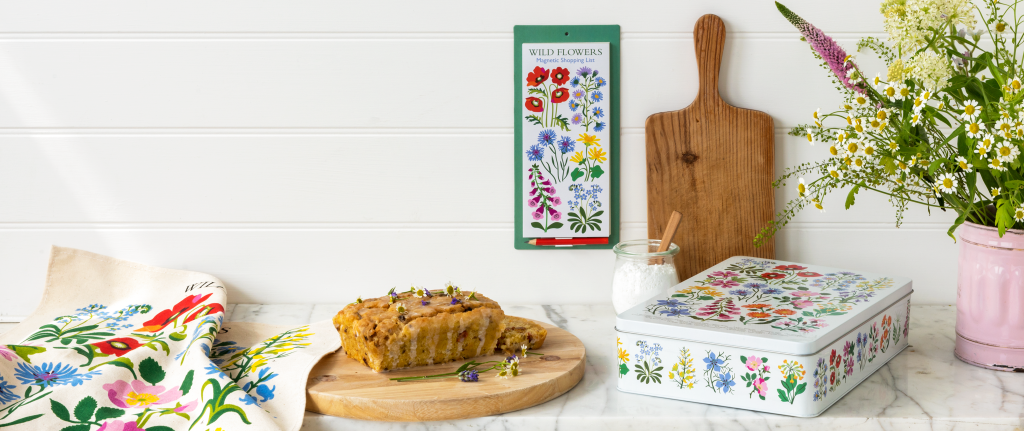 bove: Kitchen gift accessories featuring Wild Flowers.
