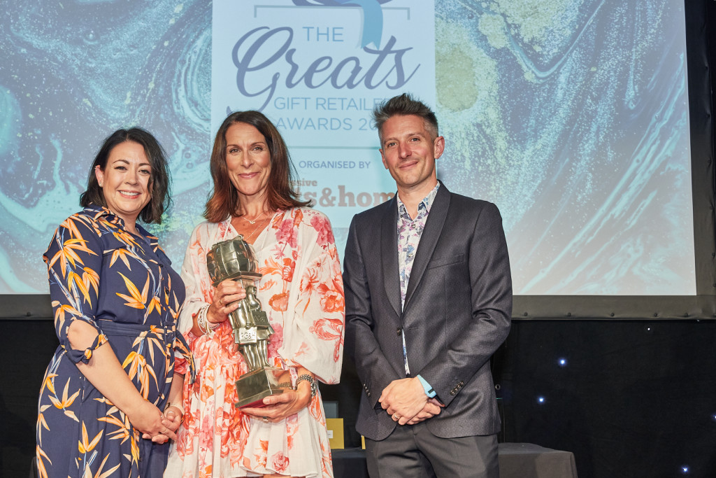 Above: The Best Retailer Initiative category, sponsored by Candlelight, was won by The Celtic Company, Welshpool, for its video appeal to the Welsh government. The award was presented to Emma Cain by Candlelight’s sales director Emma Yeardley.