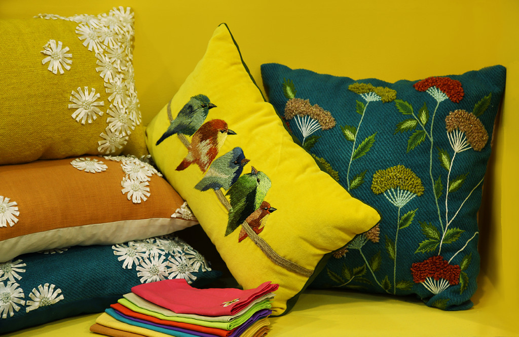 Above: Colourful cushions.