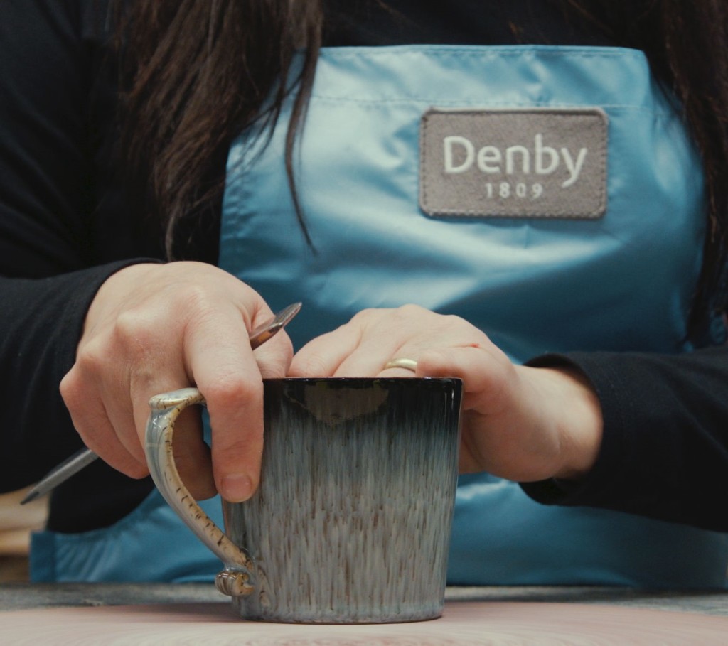 Above: Denby’s Halo mug receives a final inspection.