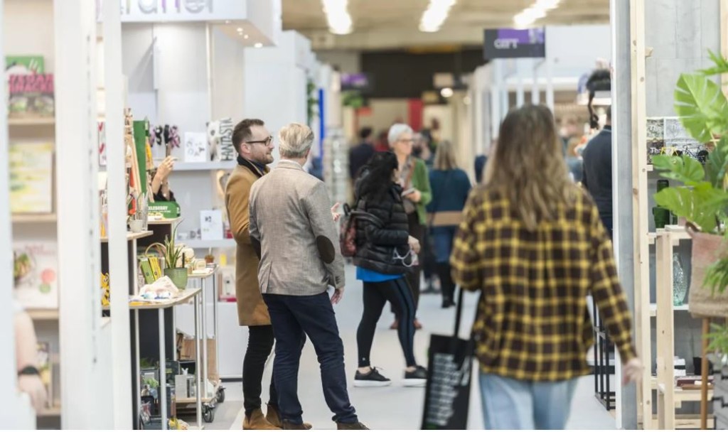 Above: Visitors are shown browsing the aisles.