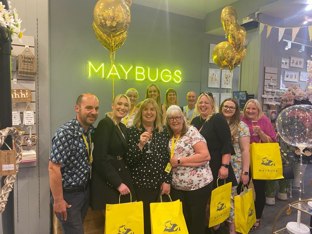 Above: Team Maybug at the opening of the Eastbourne shop in 2021.