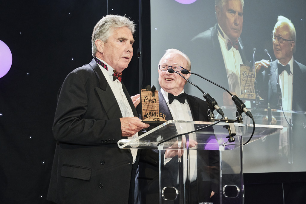 Above: The Greats Outstanding Achievement Award, sponsored by the British Allied Trades Federation (BATF), was presented to Ronnie Pavey by John Joyce, past presiden of BATF and long serving National Committee member of The Giftware Association, at The Gift Awards.