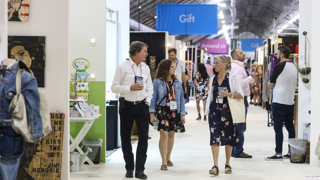 Above: Visitors browse the aisles of the gift area.