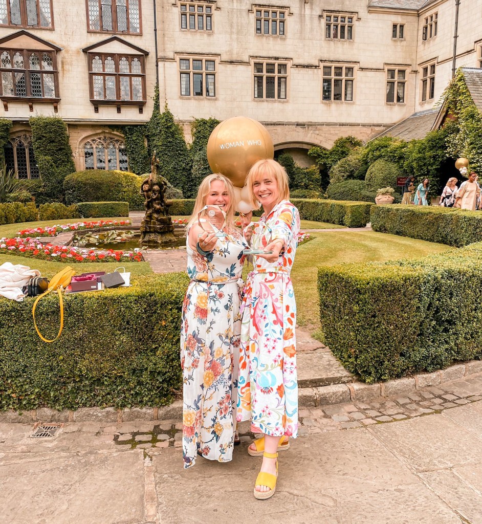 Above: Woman Who award winners and friends Louise Welsby and Meg Hawkins are shown at the Awards ceremony at Coombe Abbey, Coventry.