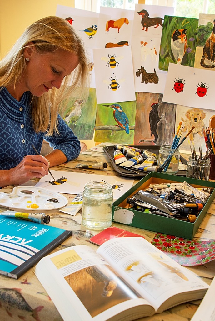 Above: Charlotte in her studio working on a new Classic Canes design.