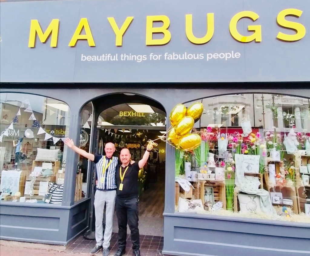 Above: John Dale and Greg Rose outside the newly opened Bexhill-on-Sea store.