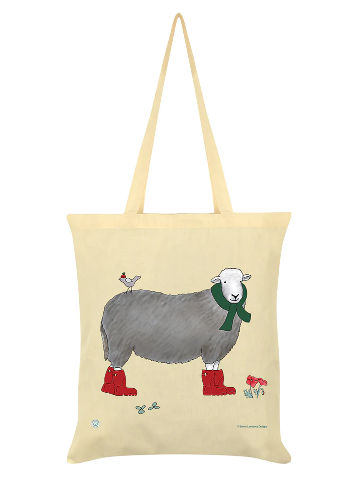 Above: A Hardy Herdy tote bag for Stubbs, featuring an Emma Lawrence design.