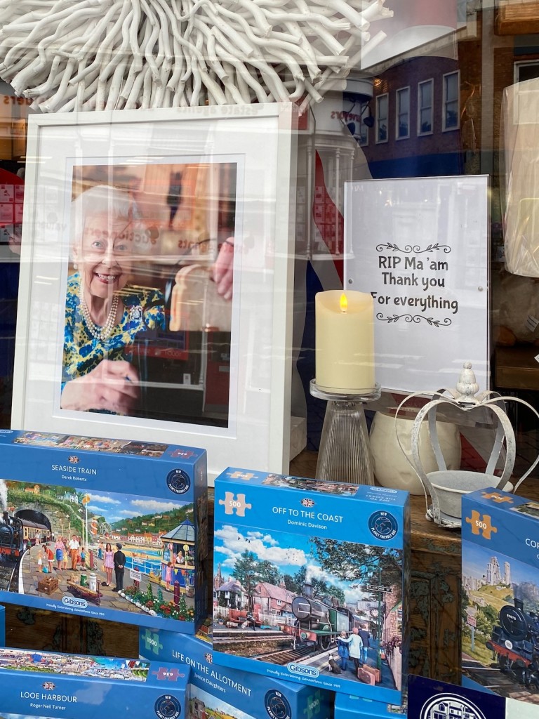 Above: Mooch, which has stores in Bewdley and Stourport-on-Severn, has created a window in tribute to the passing of the Queen.