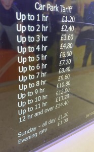 Above: Parking charges in the Eastbourne Beacon.