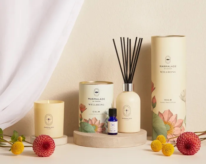 Above: Marmalade of London’s Wellbeing Calm collection.