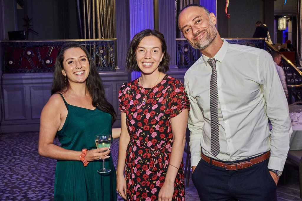 Above: Ankorstore’s Bridget Hipwell (centre) is shown with Lark’s co-founders Priya Aurora-Crowe and Dominic Crowe at The Retas greeting card awards in July.