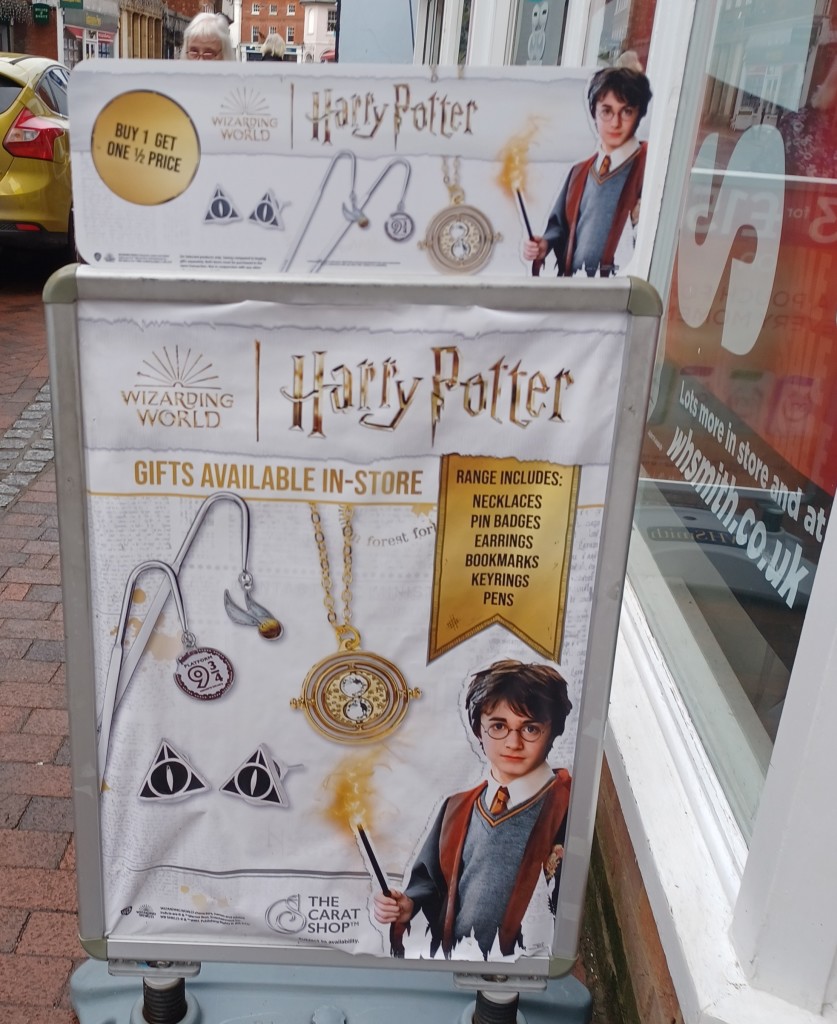 Above: A kerbside poster promoting the Harry Potter gift range.