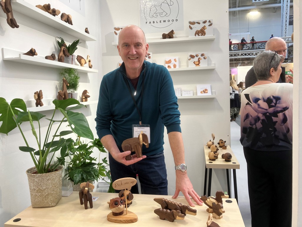 Above: Charles Wagstaff on the FableWood Denmark stand yesterday.