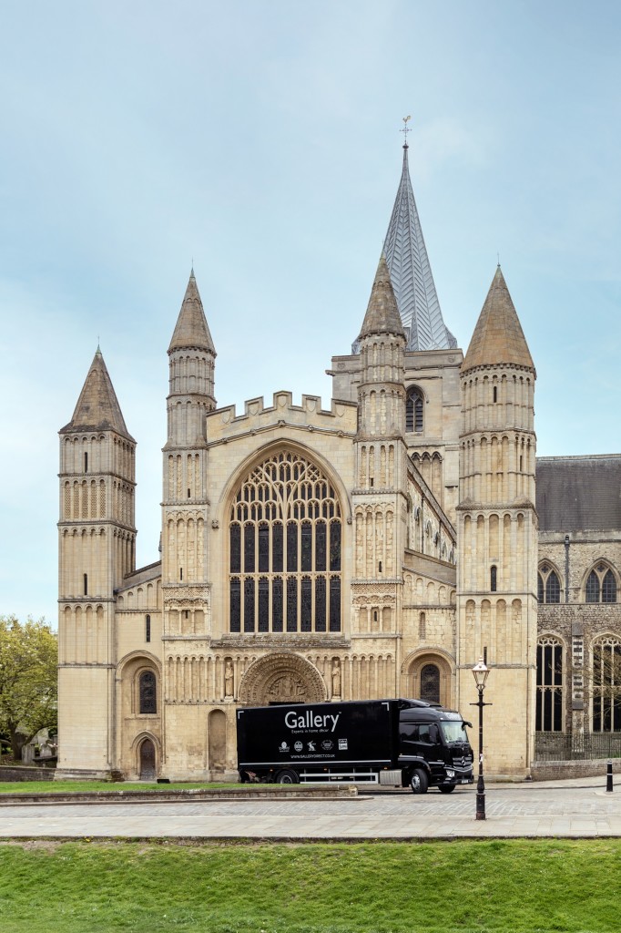 Above: The Gallery van outside Rochester Cathedral.