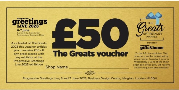 Above: Greats 2023 winners and finalists will have a £50 Gold ticket to spend at the show.