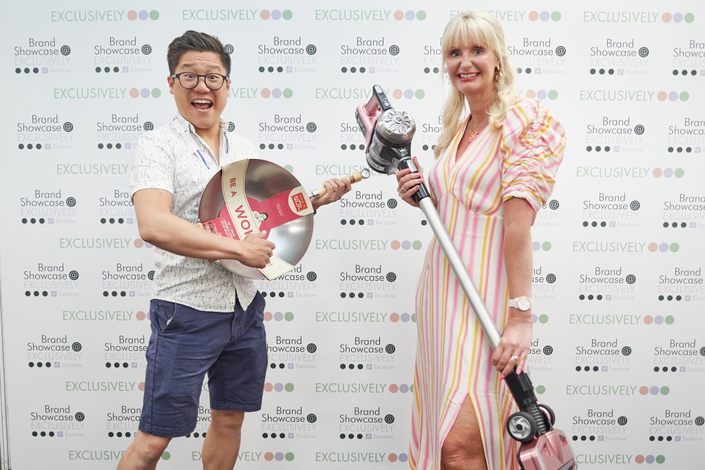 Above: Celebrities at the show included TV chef Jeremy Pang who is shown with This Morning’s ‘Queen of Clean’ Lynsey Crombie.