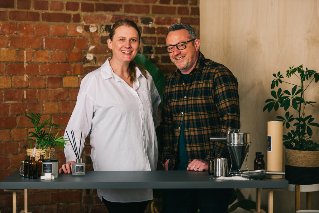 Above: Mark Rees, managing director of Henry & Co Home Fragrance with creative director Jo Stubbs.