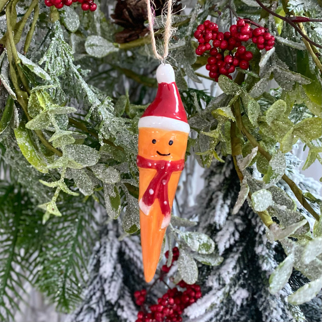 Above: Above: A quirky hanging ceramic tree decoration from Giftware Trading is already a firm festive favourite with Lovely Libby’s customers.