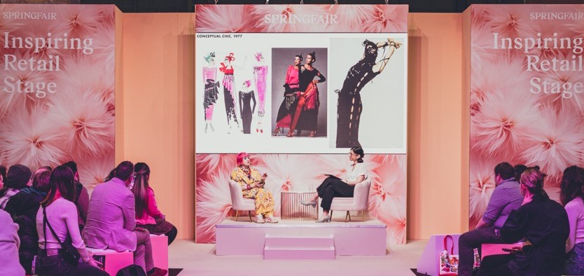 Above: In conversation with Dame Zandra Rhodes on Spring Fair’s Inspiring Retail Stage.