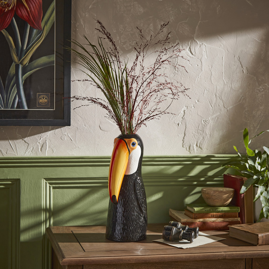 Above: A toucan vase from the Natural History Museum x Dunelm latest collection.