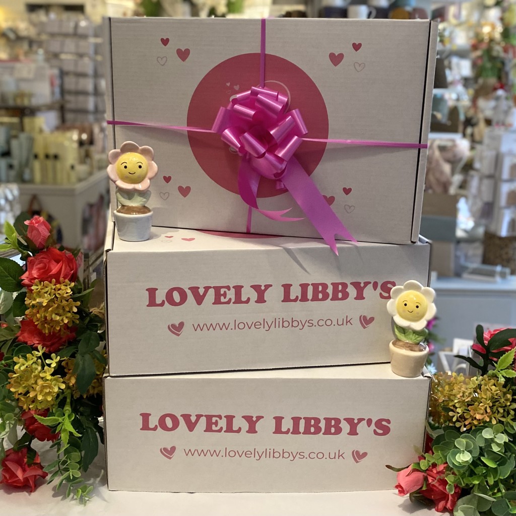 Above: Boxing clever! Lovely Libby’s Mother’s Day gift boxes were very popular with customers.