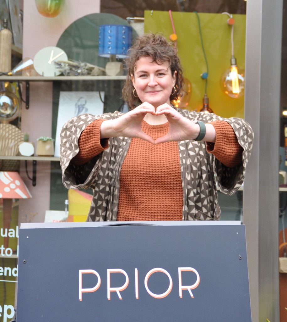 Above: Beck Prior outside her shop in Bristol.