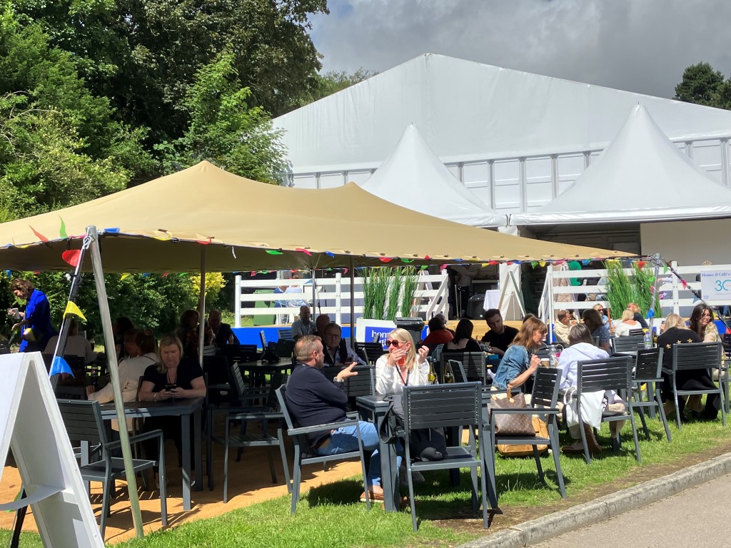 Above: Visitors enjoying the sunshine at last July’s Harrogate Home & Gift.