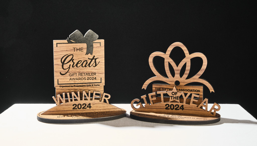 Above: The Greats and the Gift of the Year trophies standing proud.