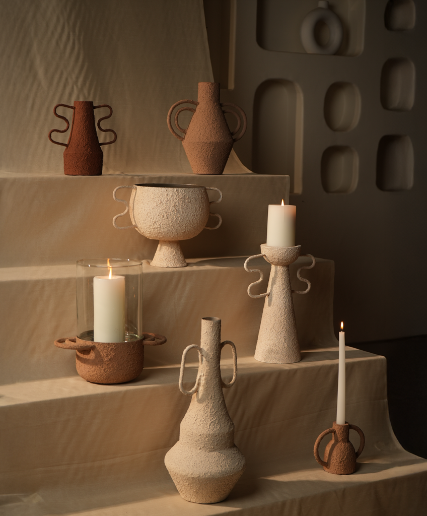 Above: Qalara’s tactile Muse Collection for Ambiente 2025-26 was designed and produced using textured materials.
